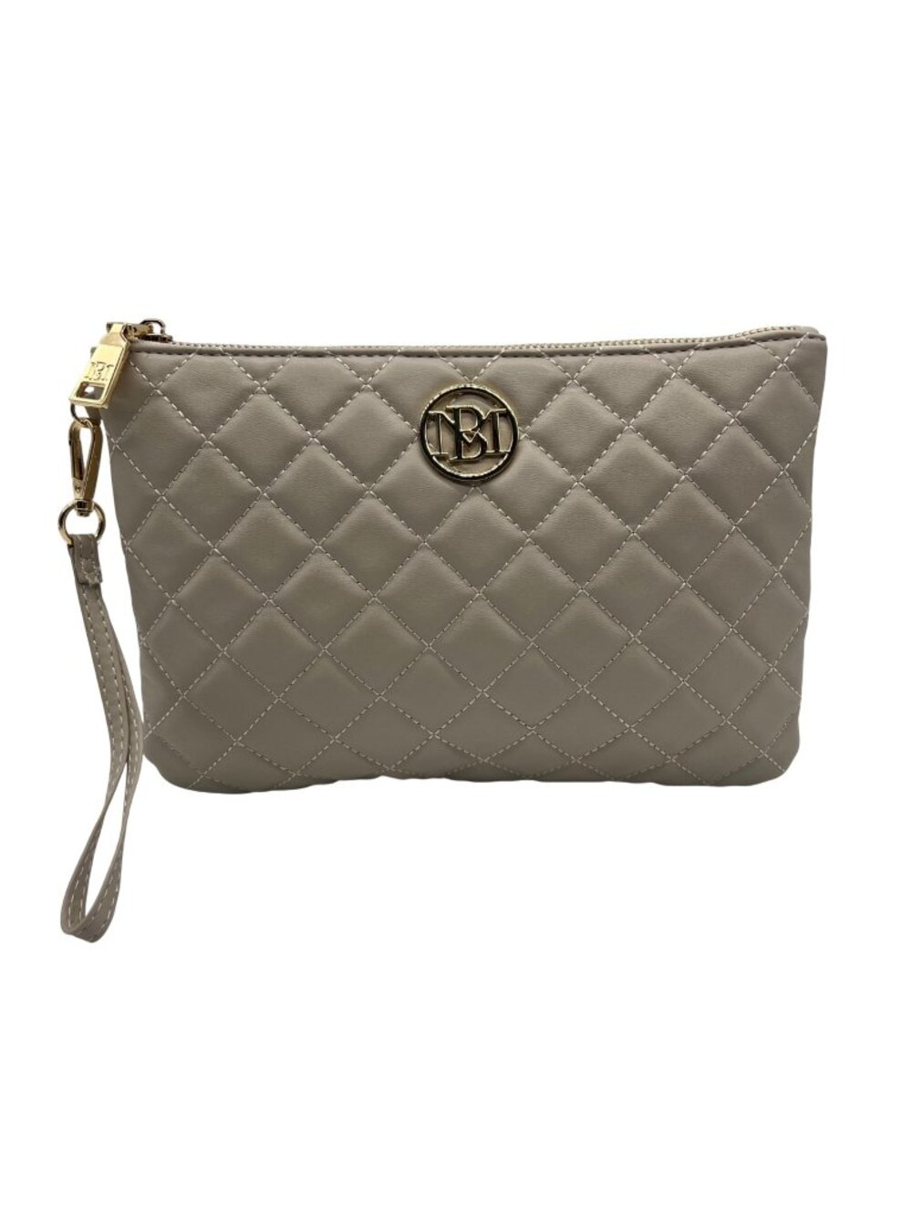 Badgley Mischka Beige Leather Clutch